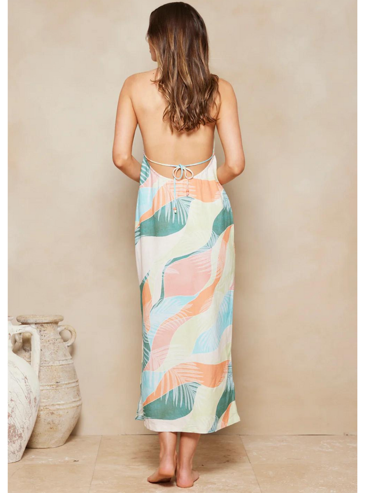 Havana Ferra Midi Dress - Watercolour Tropical