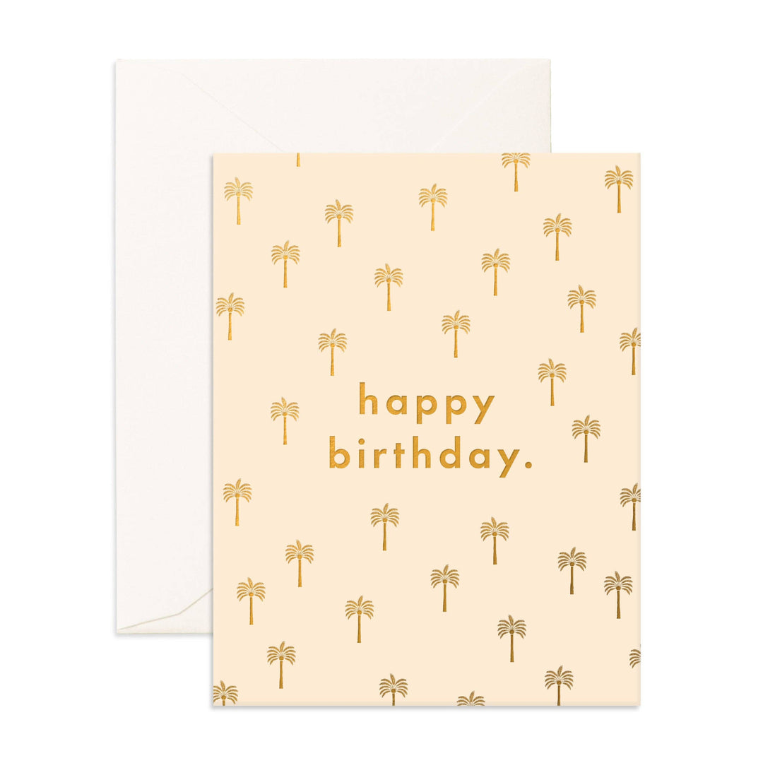 Birthday Golden Palms Greeting Card