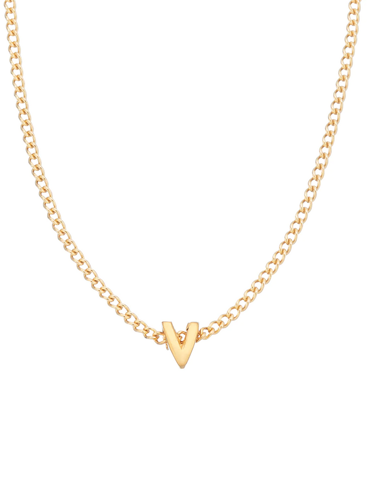 Tiny Love Letter Necklace - V