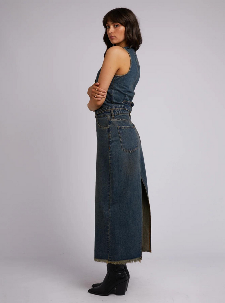 Ray Maxi Skirt - Dirty Denim