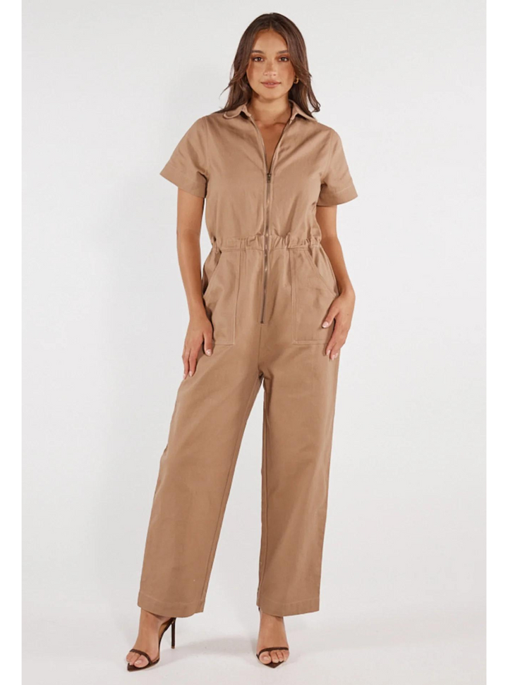 Adalita Denim Jumpsuit - Mocha