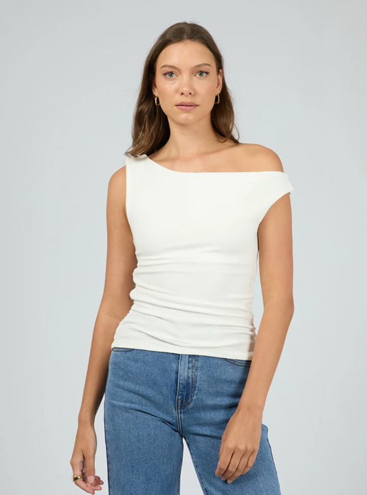 Kylie Off The Shoulder Top - Vintage White