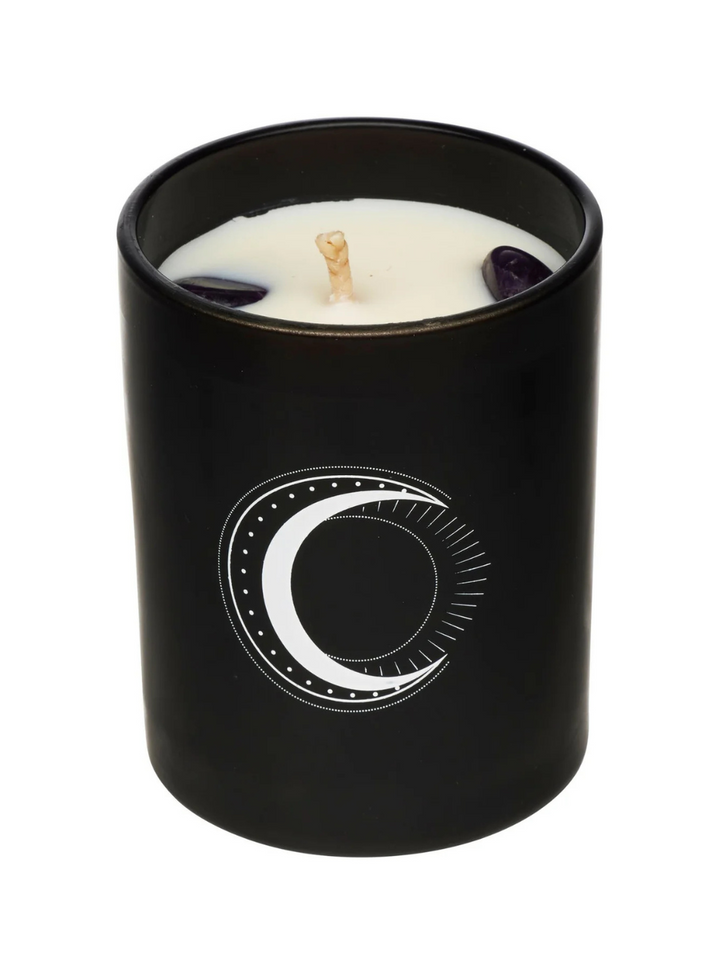 Crystal Infused Soy Candle - Amethyst x Sandalwood & Vanilla