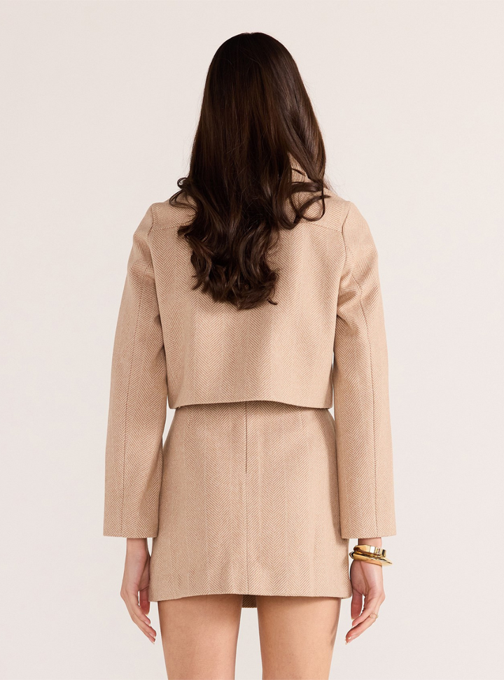Audrey Herringbone Jacket - Beige