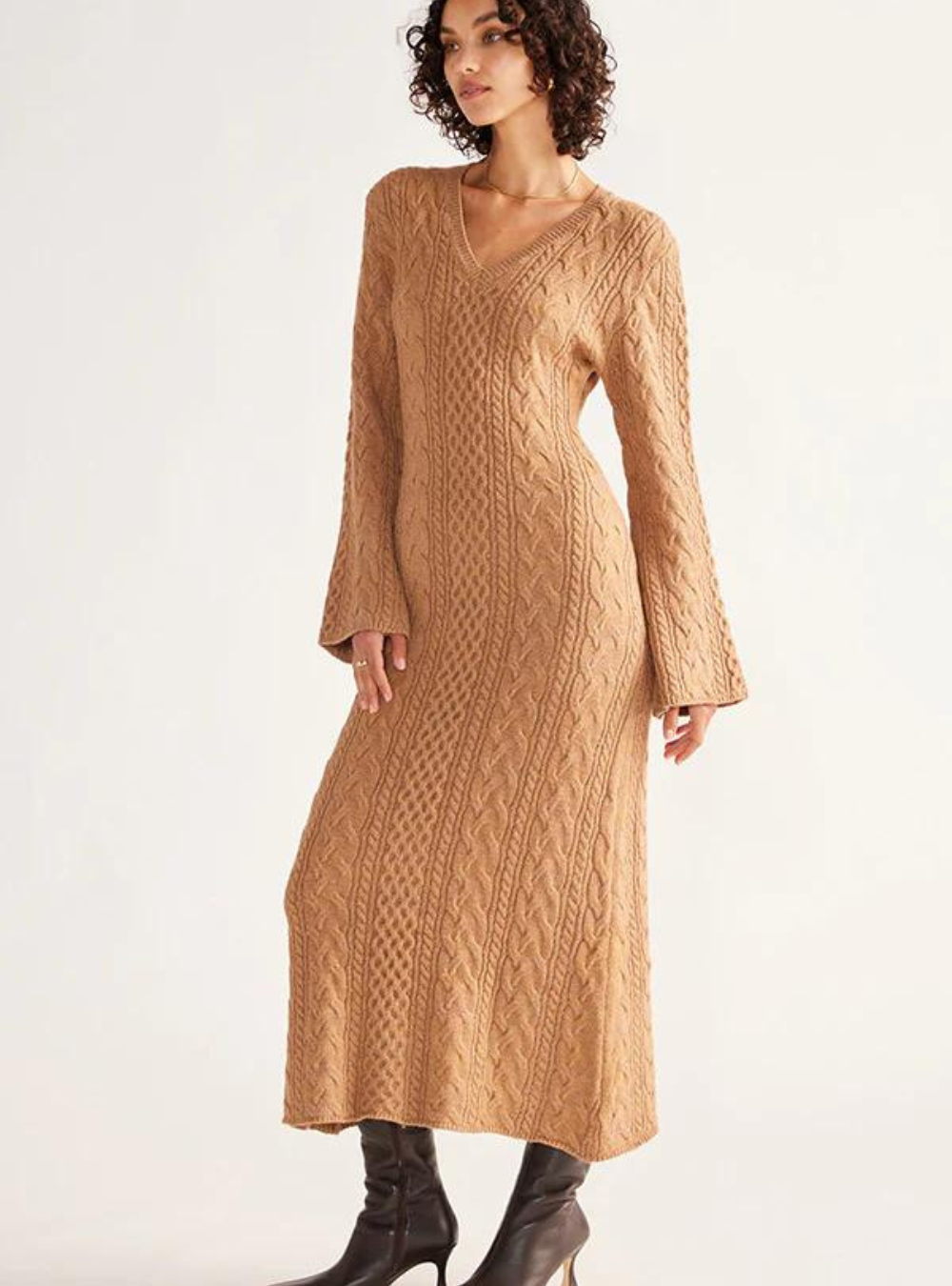 Audrey Knit Maxi Dress - Falafel