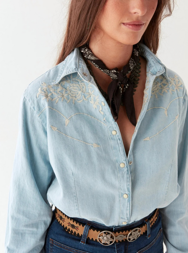 Austin Blouse - Mustang Blue