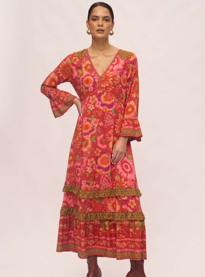 Peace Maxi Dress - Cherry