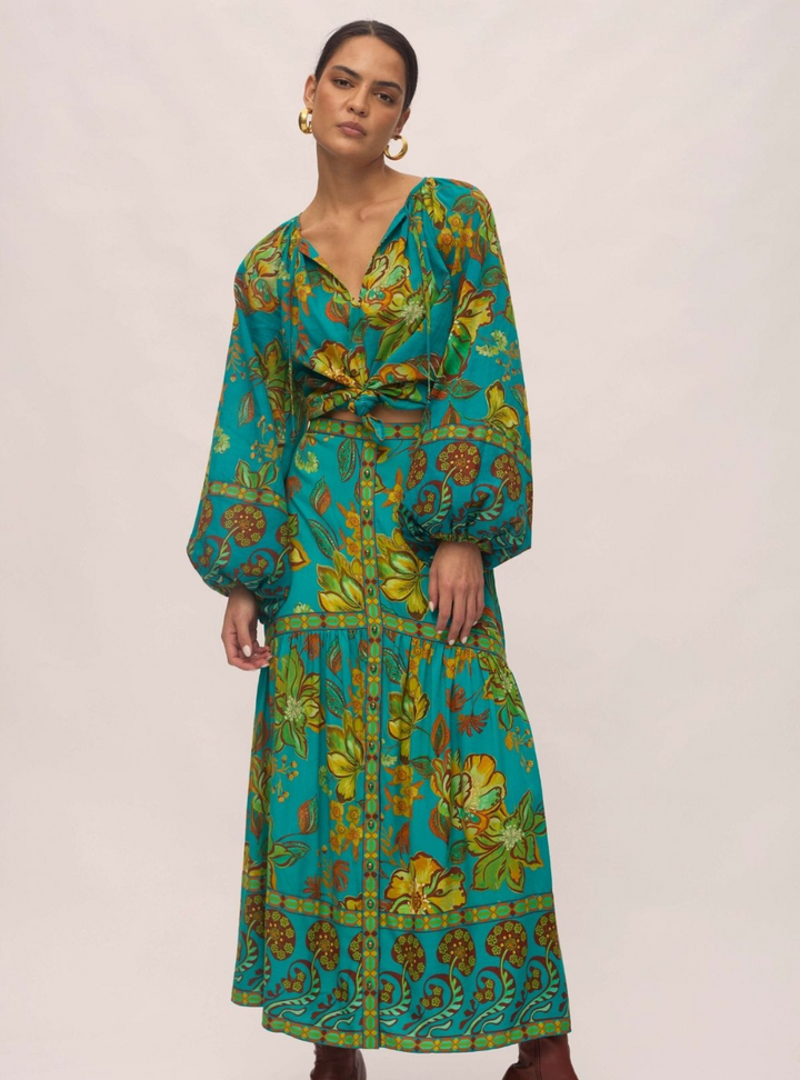 Flora Blouse - Peacock