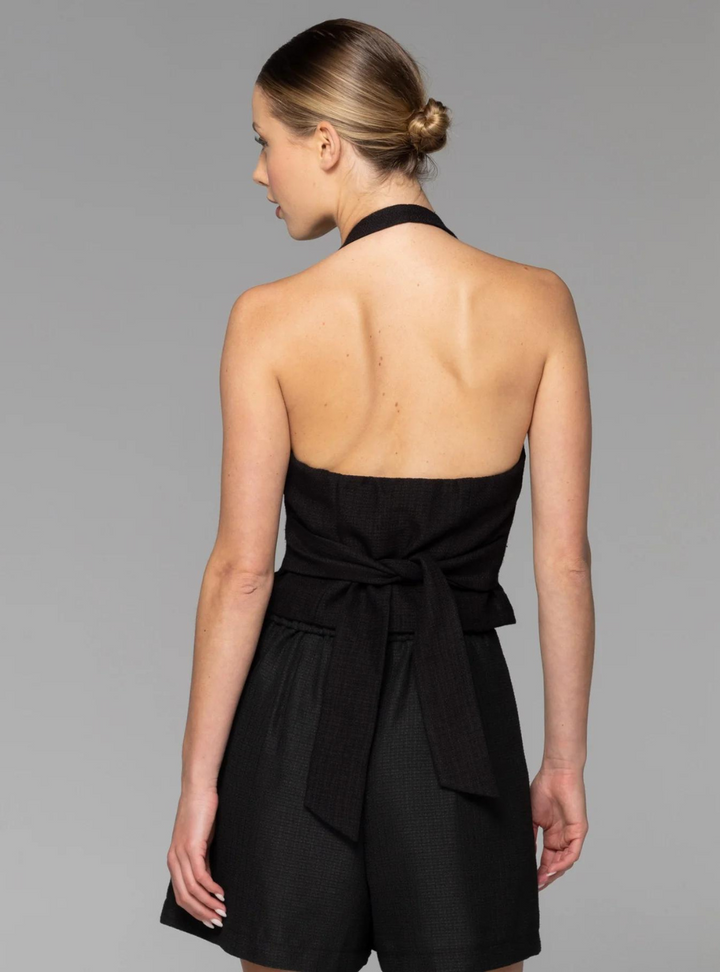 Walk This Way Boucle Vest - Black