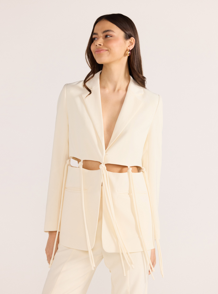 Maeve Tie Blazer - Ecru