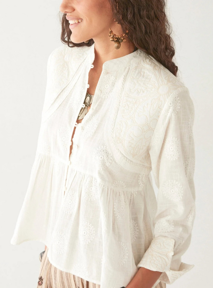 Ariana Blouse - Mosaique Ivory