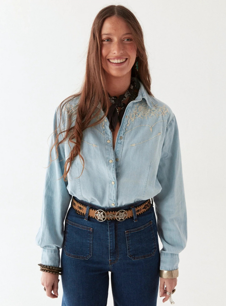 Austin Blouse - Mustang Blue