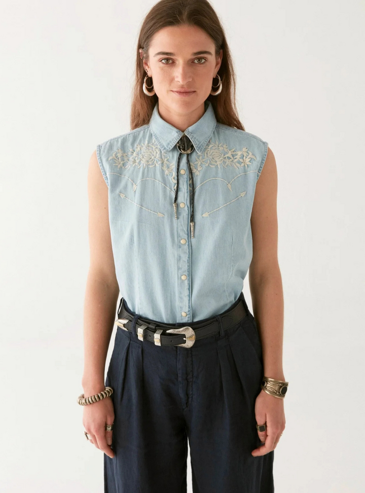 Dallas Blouse - Mustang Blue