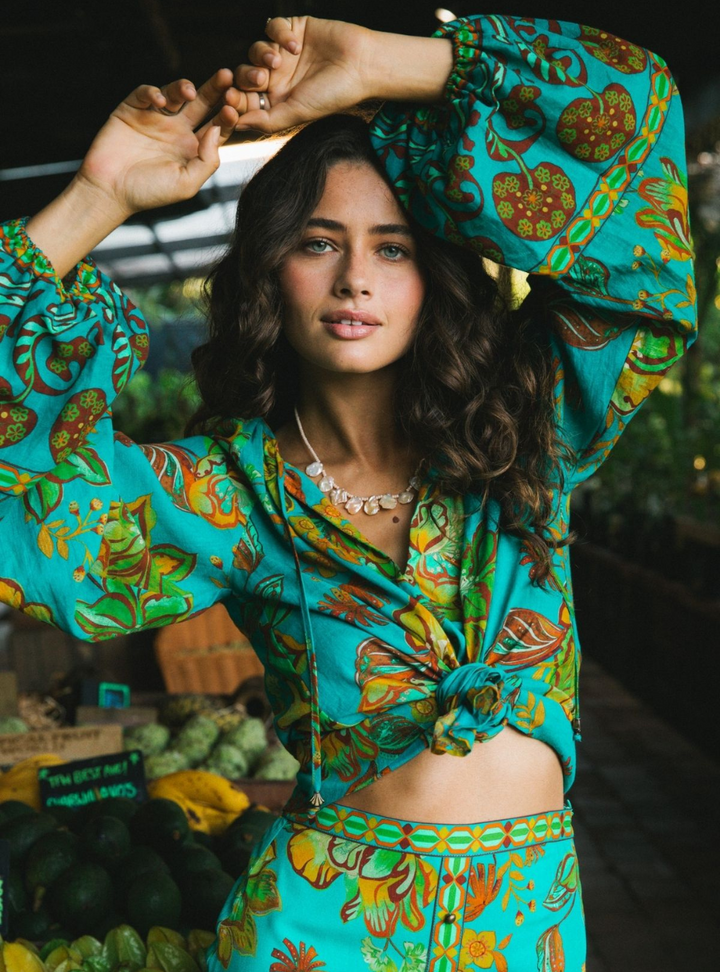 Flora Blouse - Peacock
