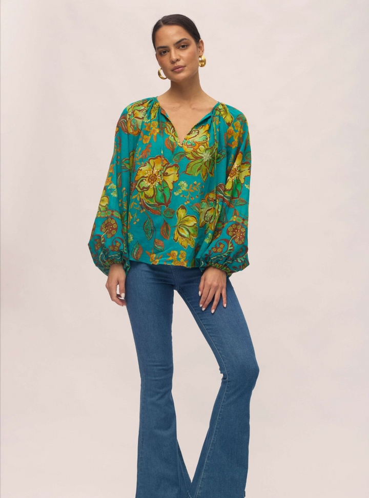 Flora Blouse - Peacock