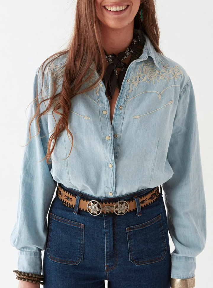 Austin Blouse - Mustang Blue