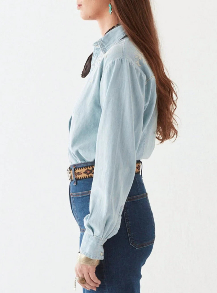 Austin Blouse - Mustang Blue