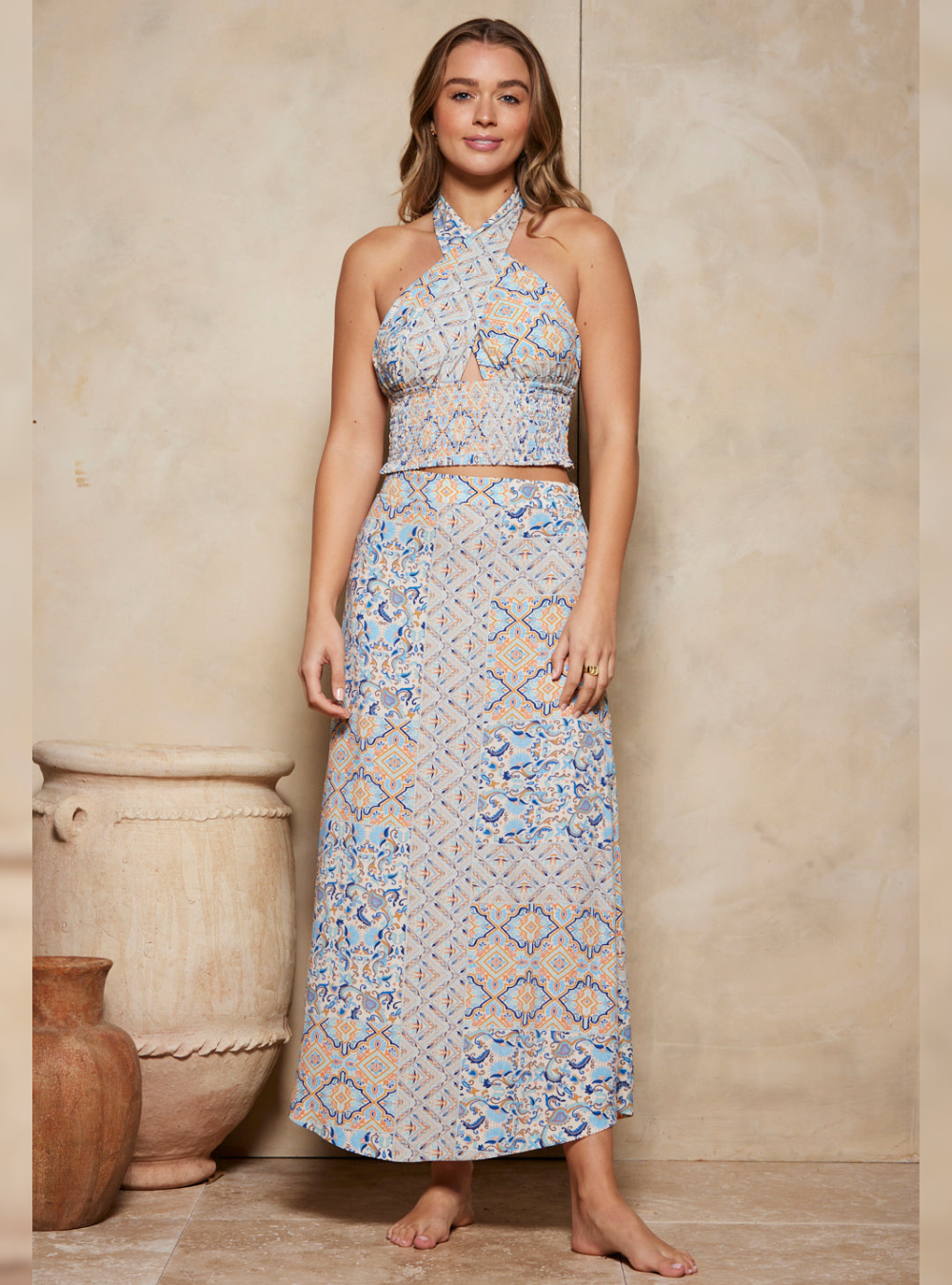 Azalia Bonita Skirt - Cobalt Ornate