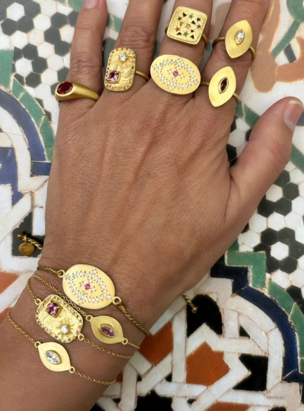 Pink Tourmaline Fez Bracelet