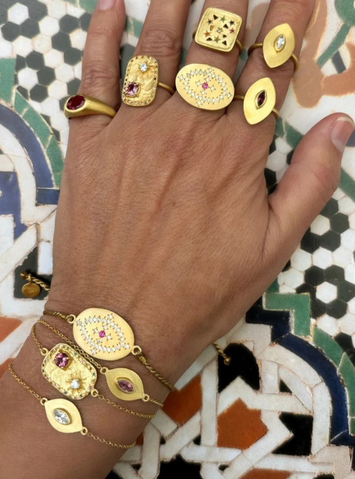 Pink Tourmaline Fez Bracelet