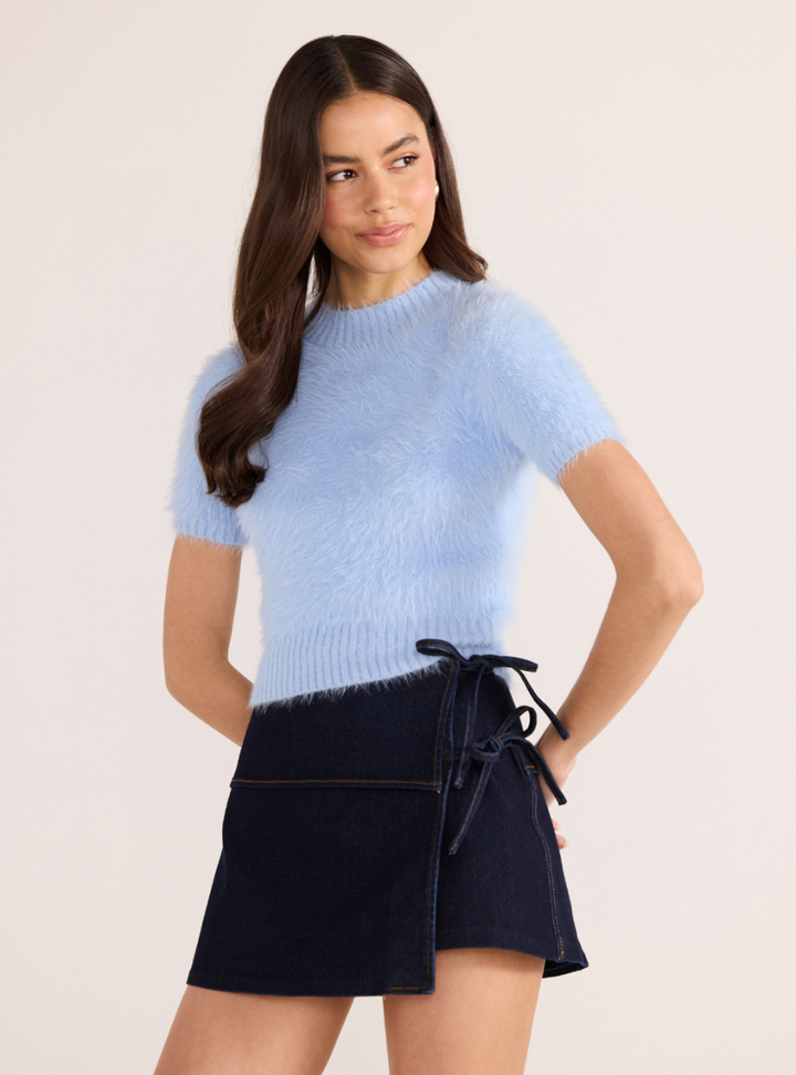 Camilla Denim Tie Wrap Skort - Midnight