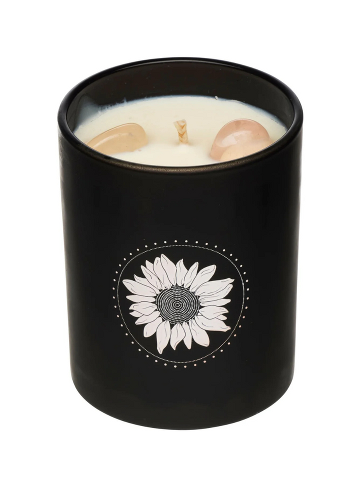 Crystal Infused Soy Candle - Rose Quartz x Salted Caramel