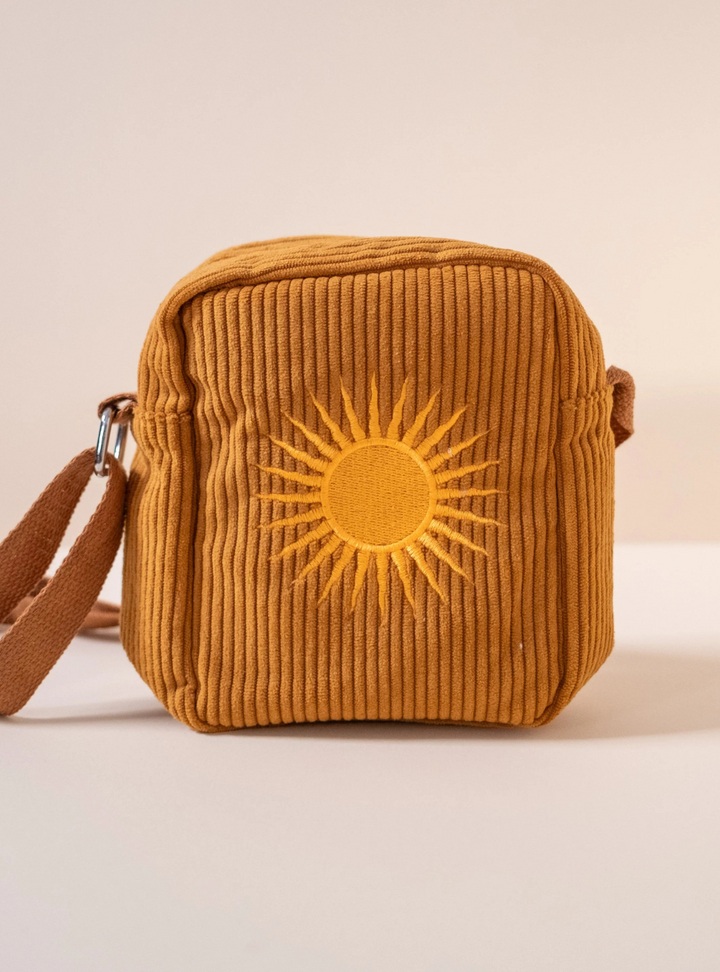 Corduroy Crossbody Bag - Burnt Orange