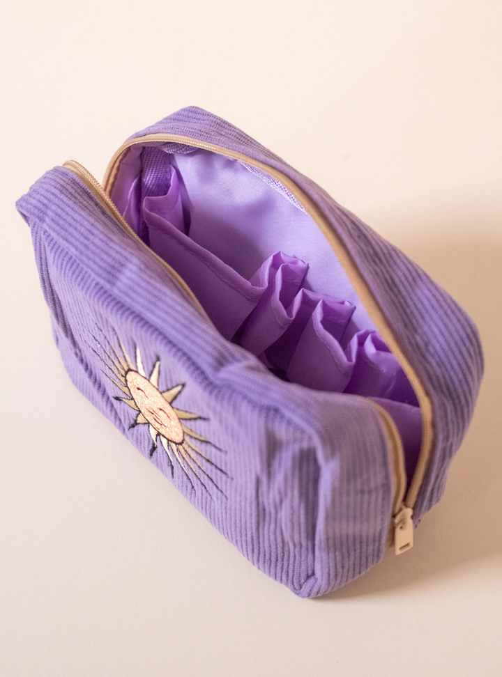 Corduroy Makeup Bag - Lavender