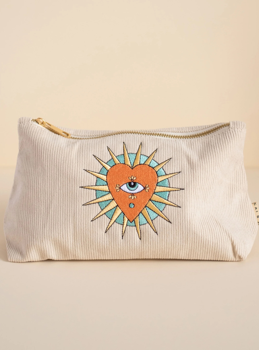 Medium Corduroy Pouch - Stone