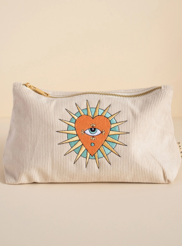 Medium Corduroy Pouch - Stone