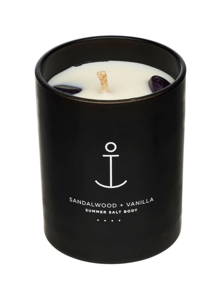Crystal Infused Soy Candle - Amethyst x Sandalwood & Vanilla