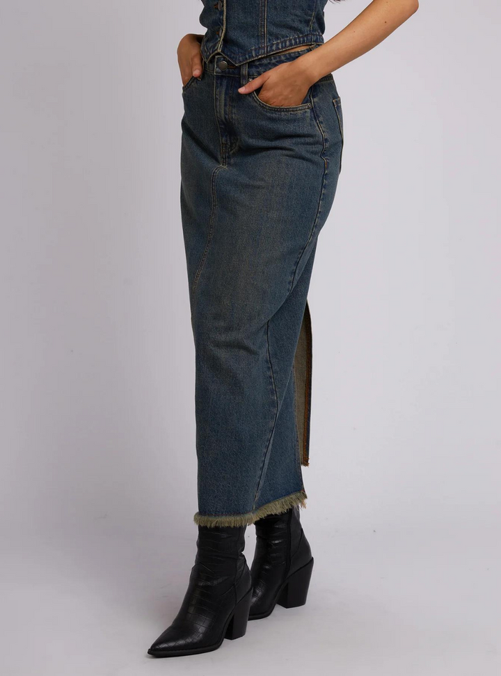Ray Maxi Skirt - Dirty Denim