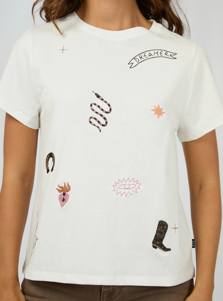 Western Dreamer Tee - Vintage White