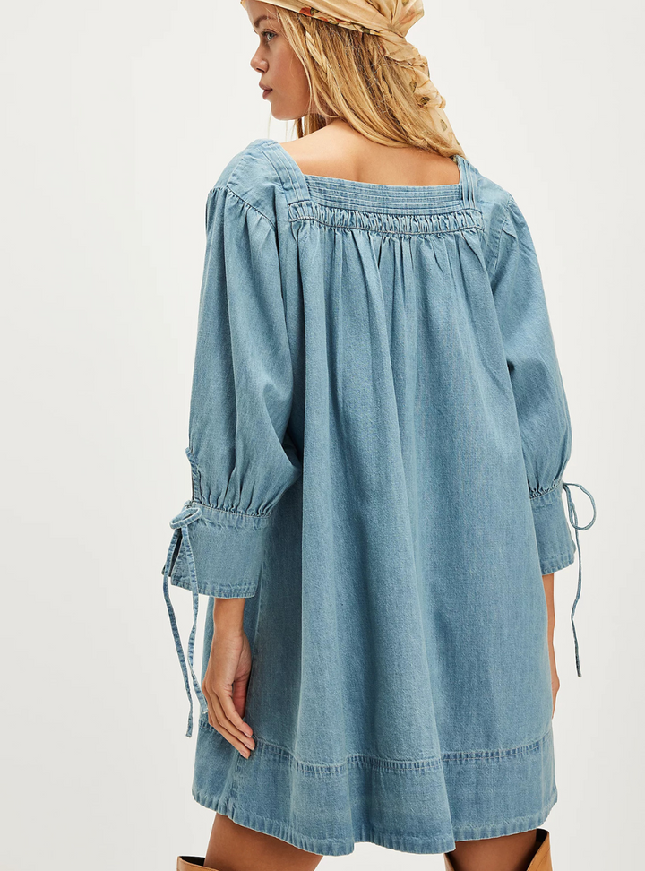 Sonora Denim Mini Dress - Cornflower
