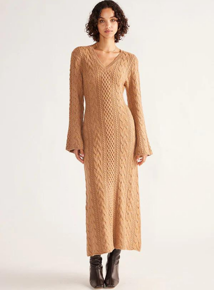 Audrey Knit Maxi Dress - Falafel