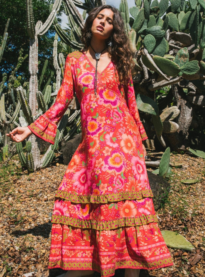 Peace Maxi Dress - Cherry