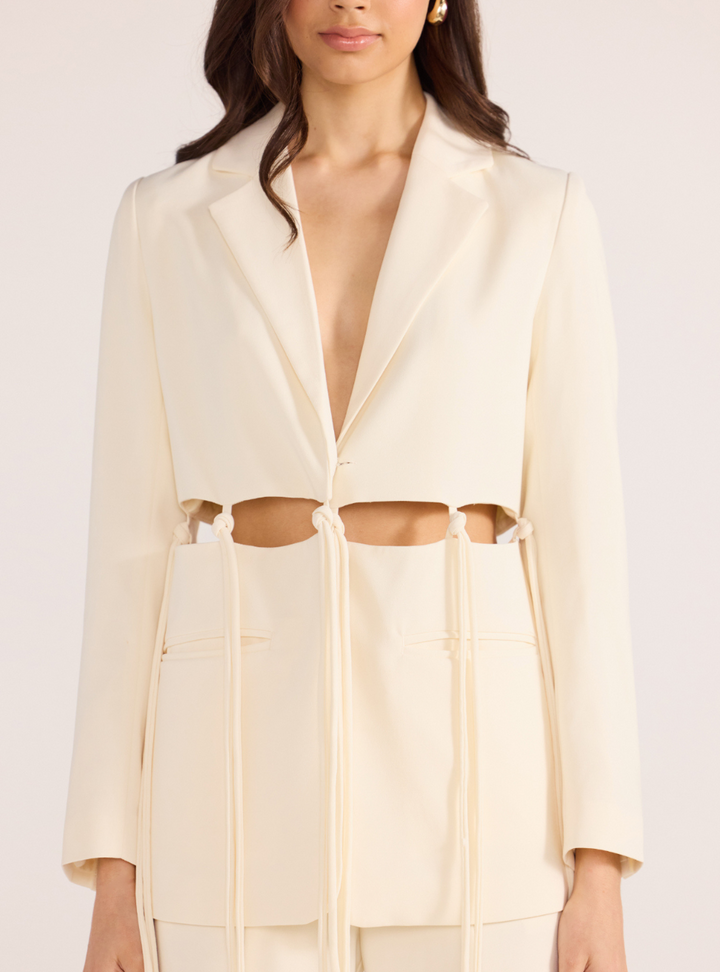 Maeve Tie Blazer - Ecru