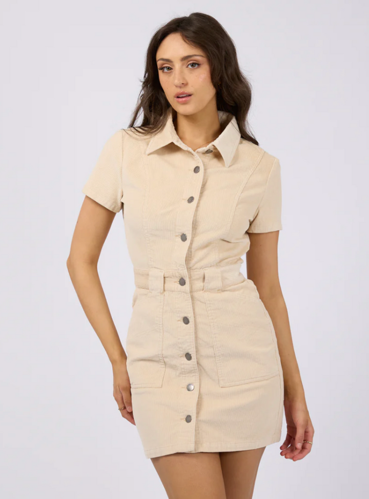 Emma Cord Dress - Vanilla