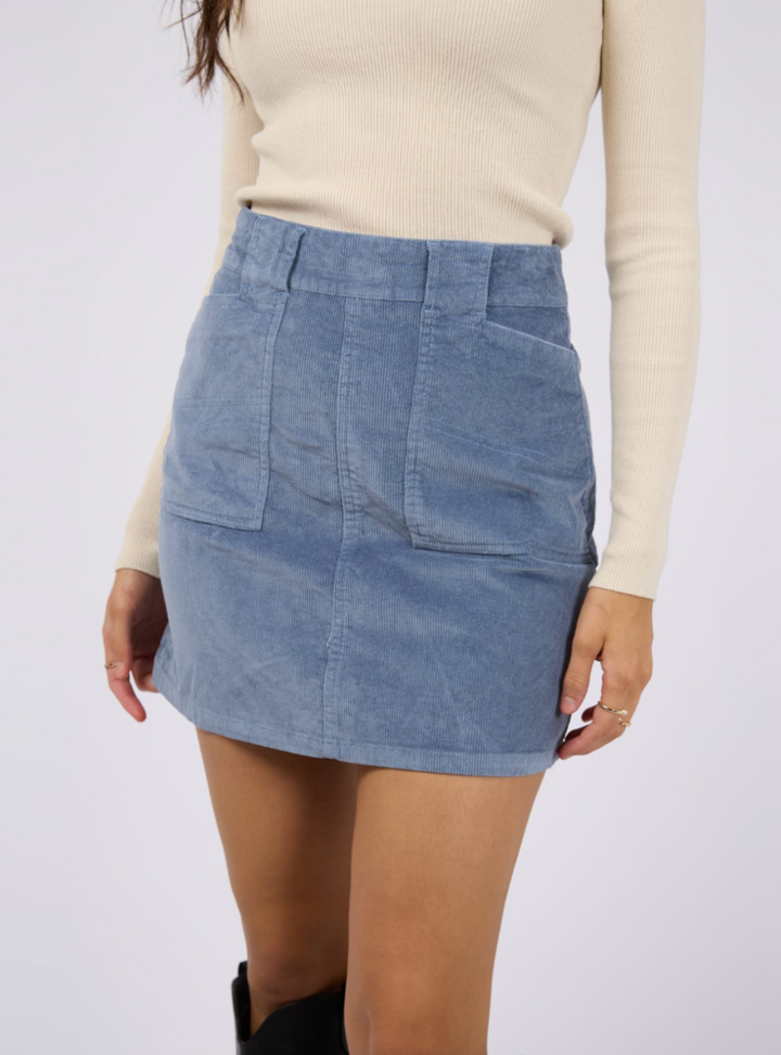 Emma Cord Skirt - Light Blue