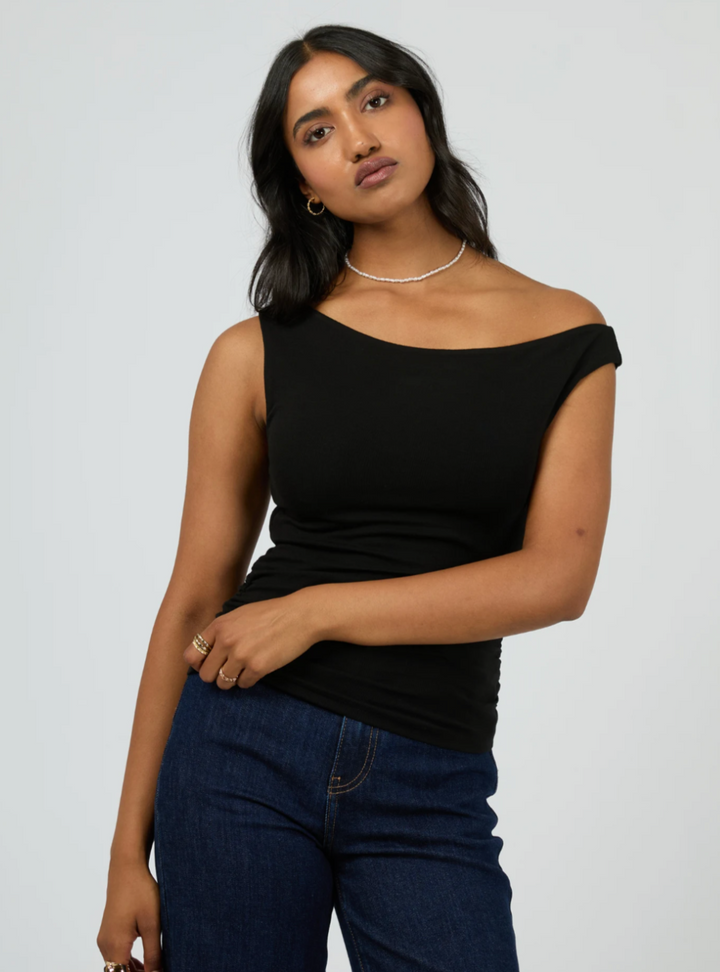 Kylie Off The Shoulder Top - Black