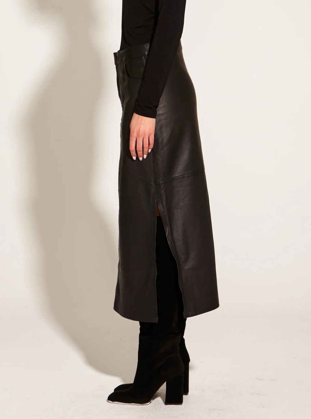 Underground Leather Midi Skirt