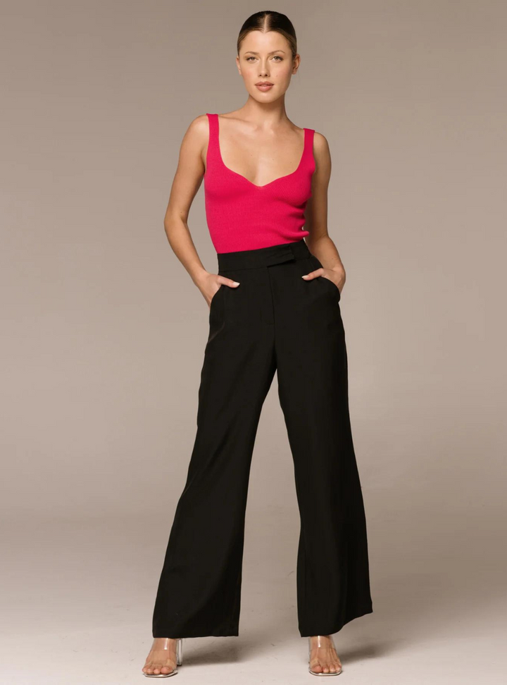 Good Fortune Knit Singlet - Ruby Pink