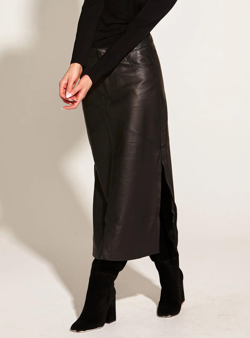 Underground Leather Midi Skirt