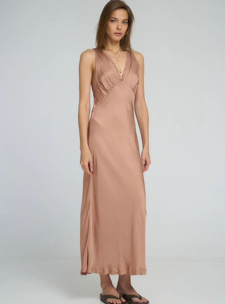 Feather Slip Dress - Rose Bisque