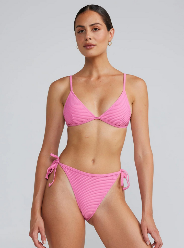 Poolside Skimpy Tie Side Bottom - Flamingo