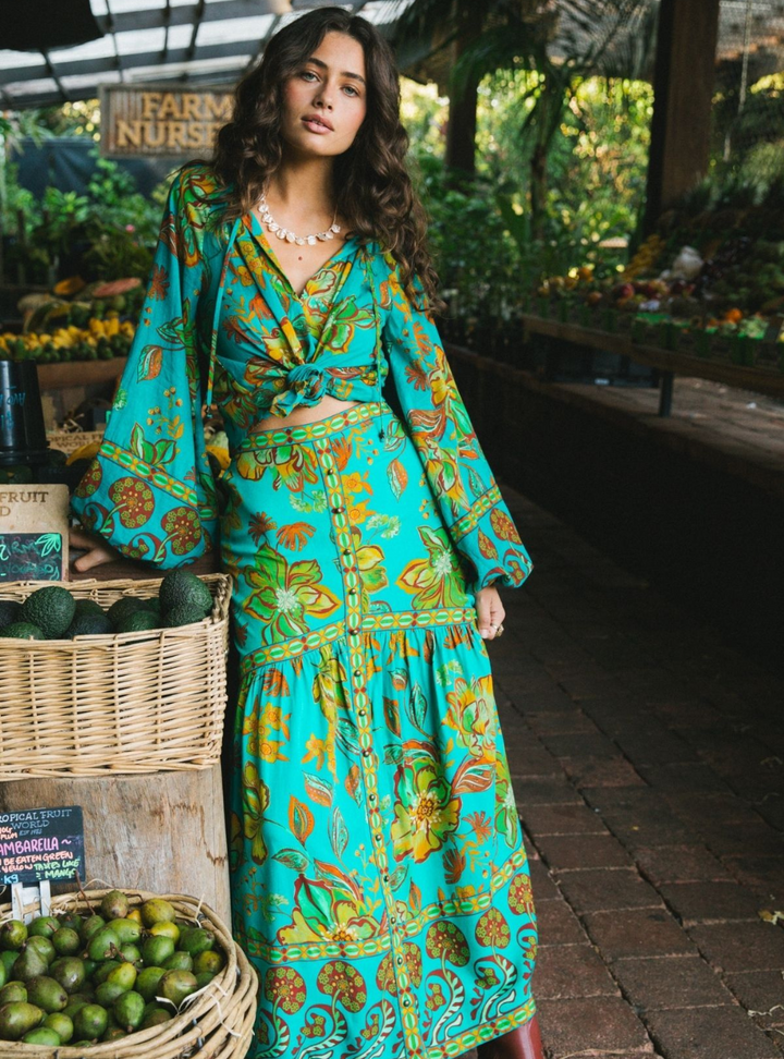 Flora Blouse - Peacock