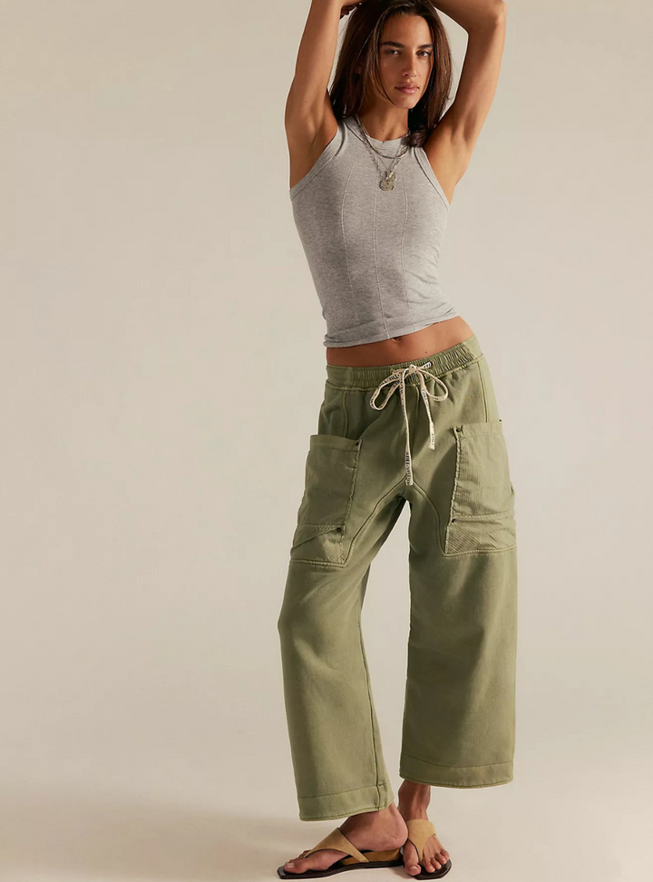 Jet Set Knit Pull-On Pants - Oil Green