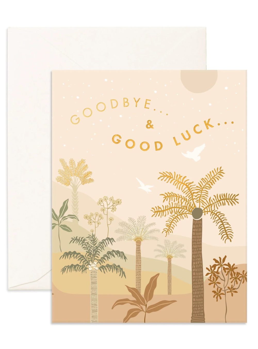 Goodbye Good Luck Palms Greeting Card