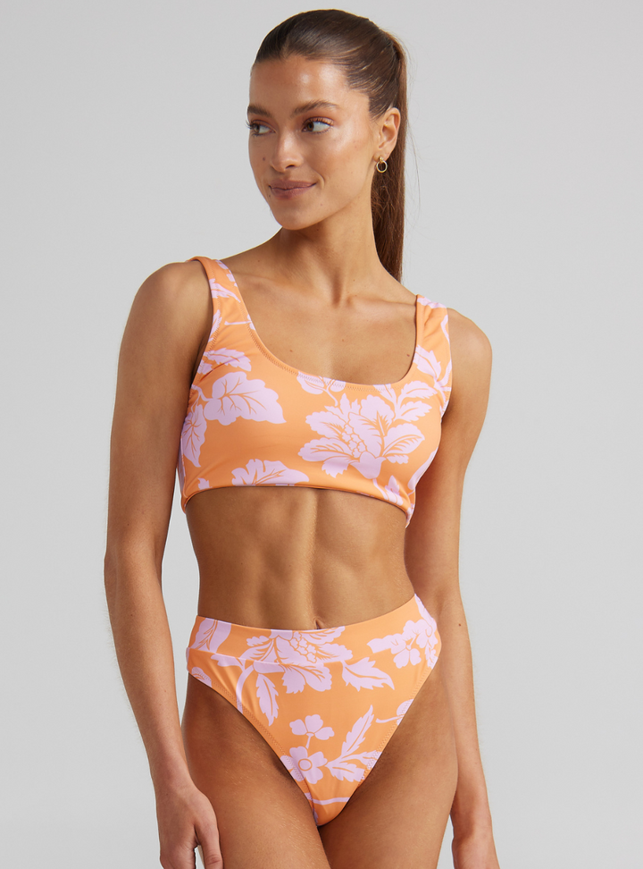Honolulu Scoop Crop Top - Papaya