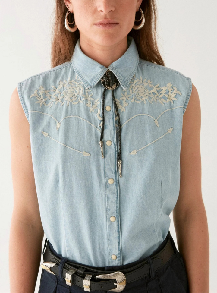 Dallas Blouse - Mustang Blue